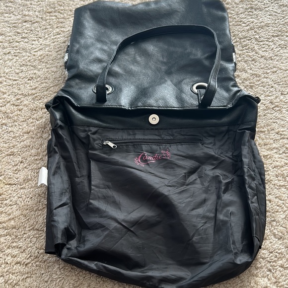 Candie‘s Sequin Sparkling Striped Faux Leather Tote Bag - Picture 9 of 11